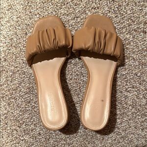 Women's Tan Slide Sandals